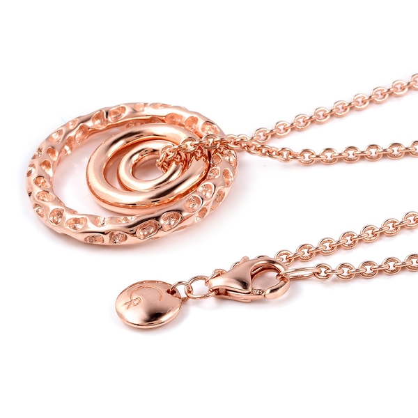 RACHEL GALLEY Rose Gold Overlay Sterling Silver 2 Pcs Necklace (Size 20) and Pendant, Silver wt 10.73 Gms.