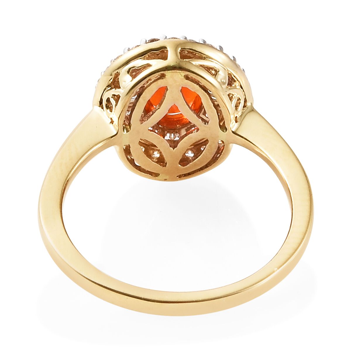 Signature Collection-ILIANA 18K Yellow Gold Jalisco Fire Opal (Ovl) and Diamond Ring  1.000 Ct.