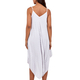 TAMSY 100% Viscose Herringbone Stripe Asymmetrical Hem Dress One Size, (Fits Size 8-18 ) - White