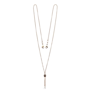 NY Close Out Deal- Yellow Gold Overlay Sterling Silver Lariat Necklace (Size - 30)