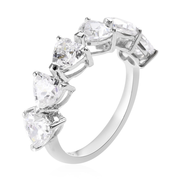 J Francis - 9K White Gold (Hrt) Ring Made with Finest CZ 2.64 Ct.