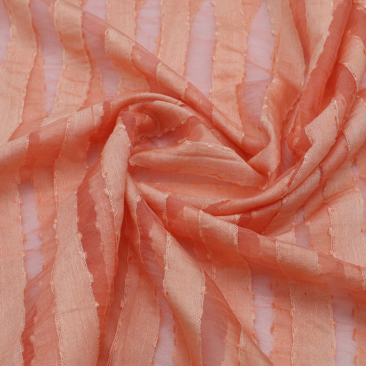 JOVIE - New Season Handmade Scarf with Fringes in Peach (Size 76x235cm)