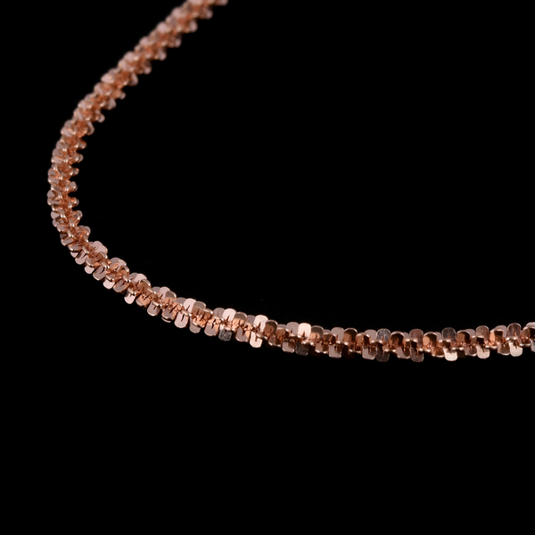 Italian Made - Rose Gold Overlay Sterling Silver Rock Chain (Size 24) with Lobster Clasp, Silver wt 
