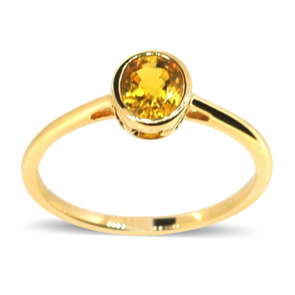 ILIANA 18K Y Gold Yellow Sapphire (Ovl) Solitaire Ring 1.750 Ct.