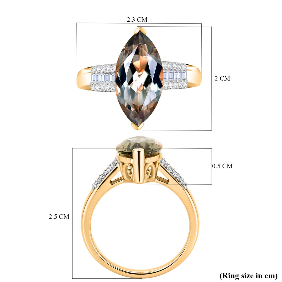 Rhapsody 18K Yellow Gold AAAA Natural Turkizite (5.15ct), Natural White Diamond (0.20 ct E-F-VS) Gold Wt.4.92 Gms Total Ct 5.35 Ct.