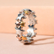 Platinum, Yellow and Rose Gold Overlay Sterling Silver Star Band Ring