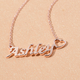 Personalised Heart Name Necklae in Silver,Font- ITC Zapf Chancery, Size 20"