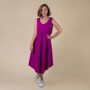 TAMSY 100% Viscose Womens Print Dress (Size:60x105Cm) - Purple