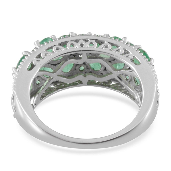 Kagem Zambian Emerald (Pear) Ring in Platinum Overlay Sterling Silver 3.000 Ct.