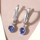 Tanzanite Drop Earrings (with Clasp) in Platinum Overlay Sterling Silver 0.60 Ct.