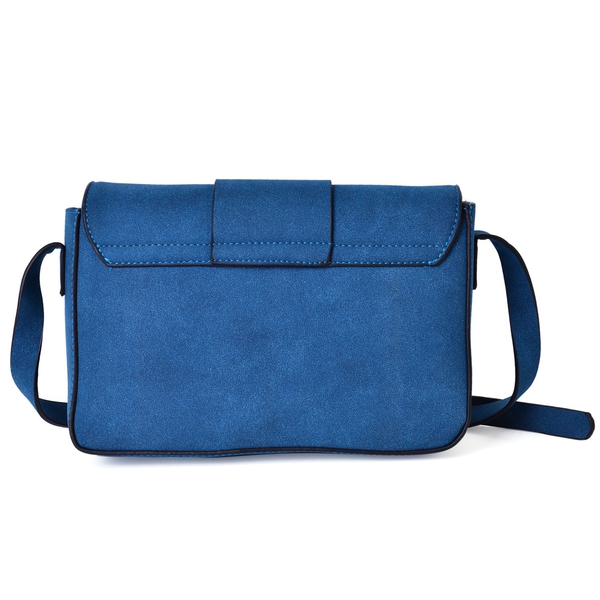 Deep Blue Crossbody Bag with Adjustable Shoulder Strap (Size 24x17.5x7 Cm)