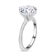 Moissanite Solitaire Ring in Platinum Overlay Sterling Silver 3.36 Ct.