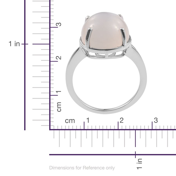 Sri Lankan White Moonstone (Rnd) Solitaire Ring in Platinum Overlay Sterling Silver 7.750 Ct.