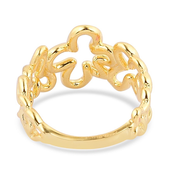 LucyQ Open Splat Ring in Yellow Gold Overlay Sterling Silver 4.34 Gms.
