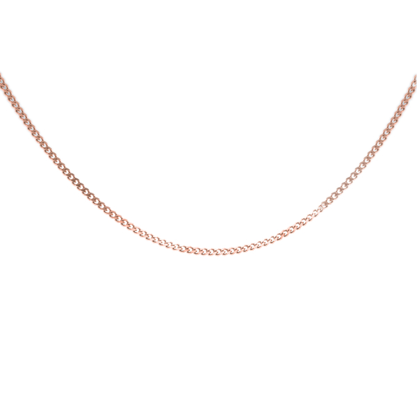 Close Out Deal- Rose Gold Overlay Sterling Silver Panza Curb Chain (Size 18)