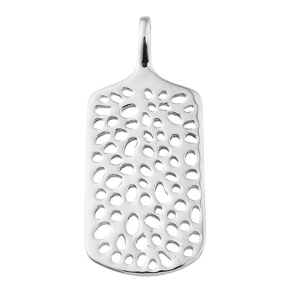 Platinum Overlay Sterling Silver Sea Fan Coral Pendant, Silver wt 4.32 Gms.