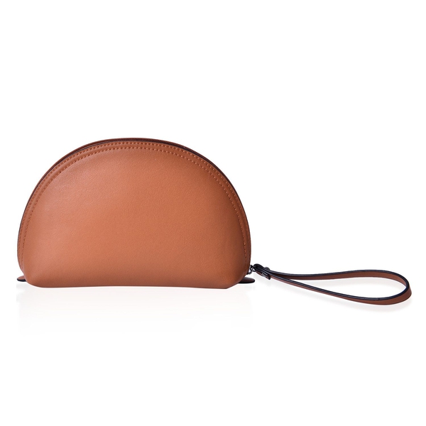 Tan Colour Cosmetic Bag (Size 23x15.5x7 Cm)