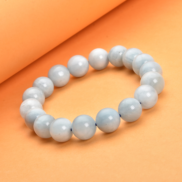 Aquamarine Beads Bracelet (Size -7 Stretchable) 144.00 Ct.