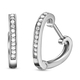 Diamond Heart Hoop Earrings in Platinum Overlay Sterling Silver 0.15 Ct.