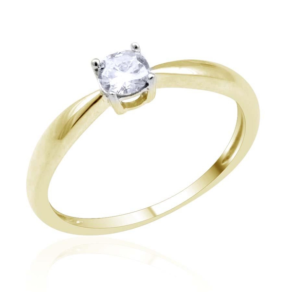 9K Y Gold SGL Certified Diamond (Rnd) (I3/ G-H) Solitaire Ring 0.500 Ct.