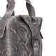 LA MAREY 100% Genuine Leather Snake Print Convertible Bag with Long Strap (Size 33x26x11 Cm) - Grey