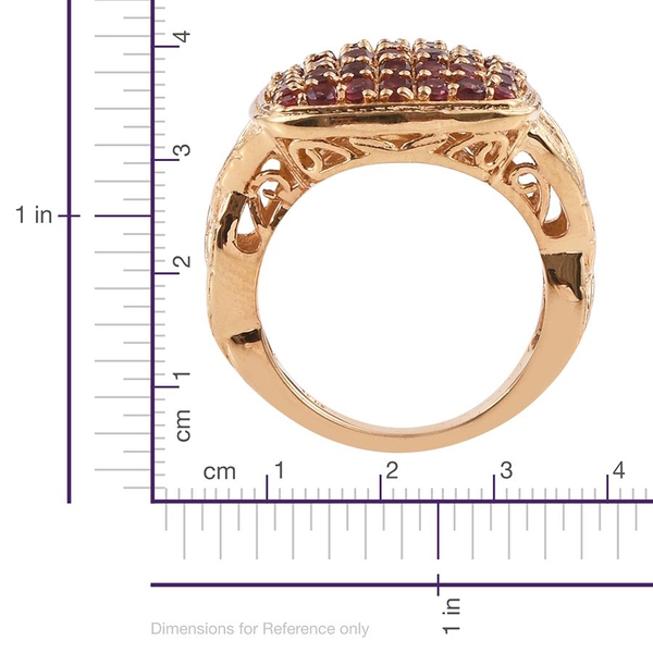 Mahenge Spinel (Rnd) Cluster Ring in 14K Gold Overlay Sterling Silver 2.250 Ct.