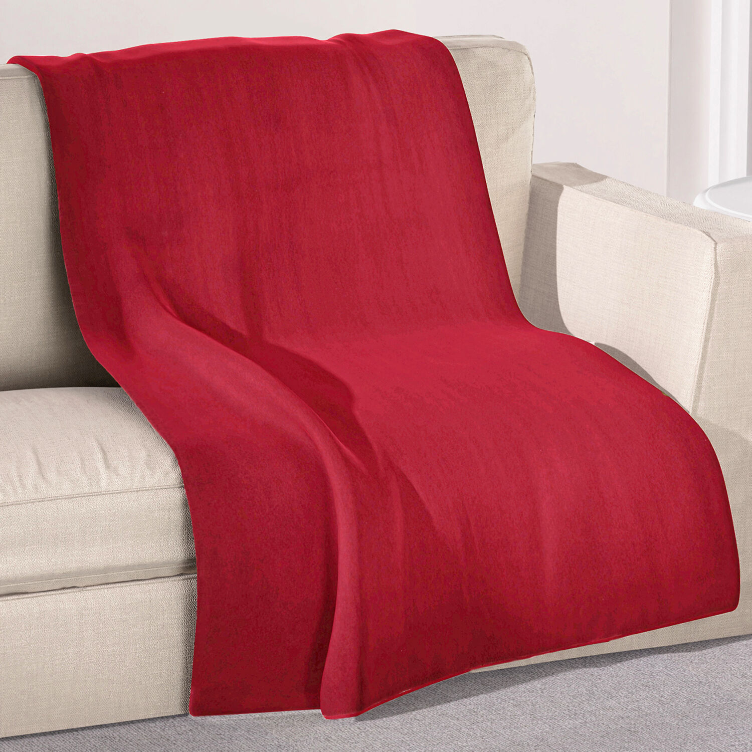 Solid Colour Fleece Blanket Maroon 1650409369 TJC