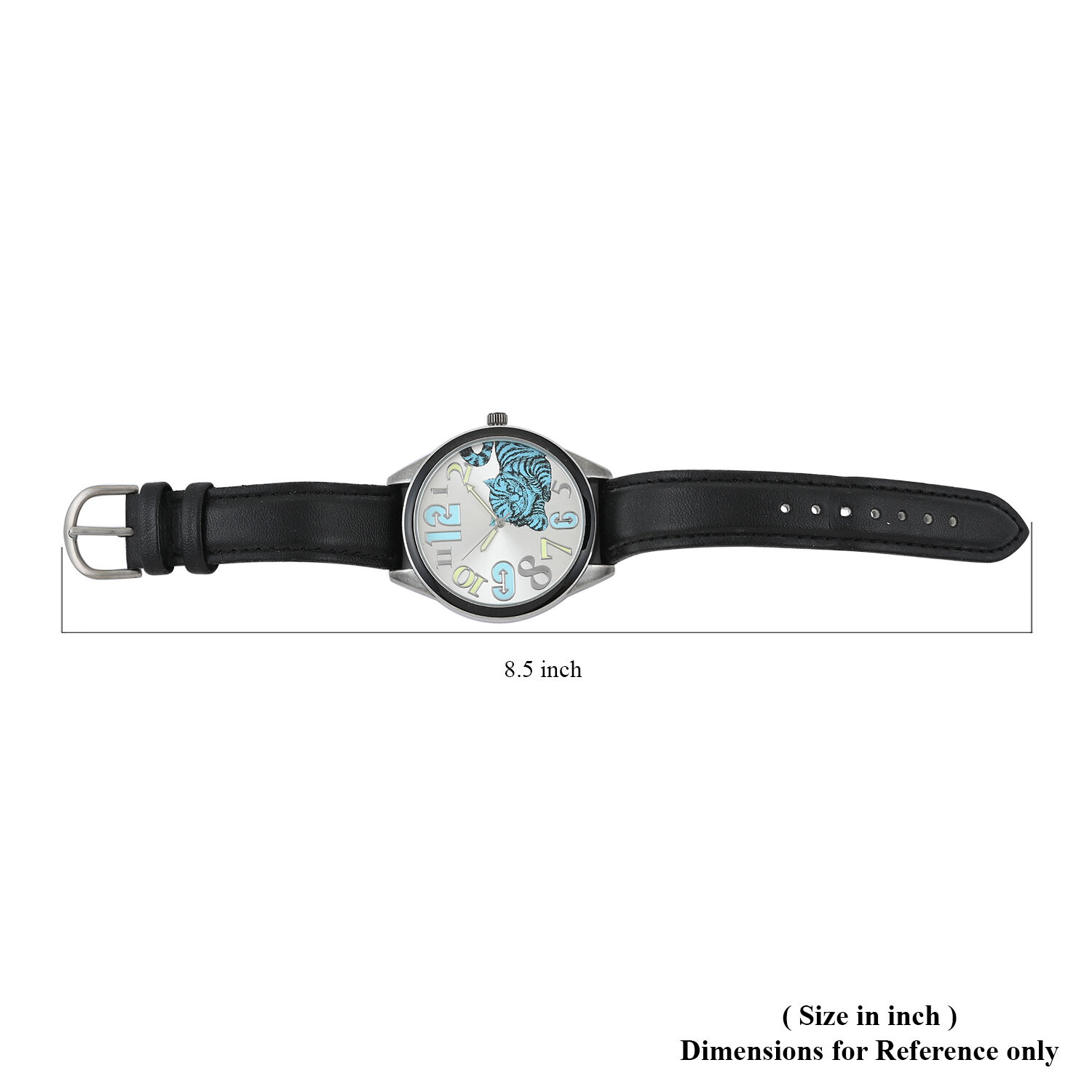 Disney Alice In Wonderland Cheshire Cat Quartz Movement Watch (42mm) With Black Strap