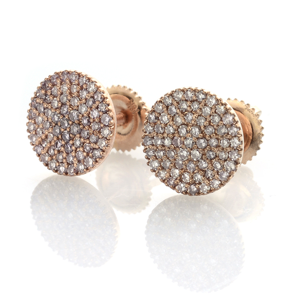 ILIANA 18K Rose Gold Very Rare Natural Pink Diamond (Rnd) Earrings (with Screw Back) 0.500 Ct.