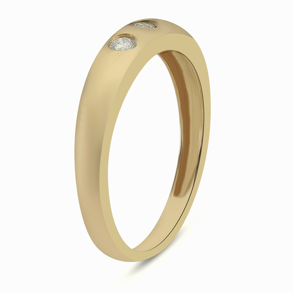 9K Yellow Gold SGL Certified White Diamond (I3/G-H) Ring in Rhodium Overlay 0.15 ct,  Gold Wt. 2.25 Gms  0.150  Ct.
