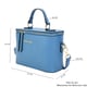 SENCILLEZ 100% Genuine Leather Convertible Bag with Detachable Strap and Zipper Closure (Size 22x10x16cm) - Blue