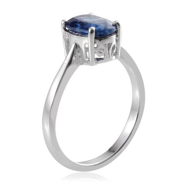 Himalayan Kyanite (Ovl) Solitaire Ring in Platinum Overlay Sterling Silver 2.250 Ct.