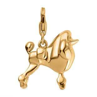 Poodle Dog Charm in Gold Plated Sterling Silver 5.19 Grams