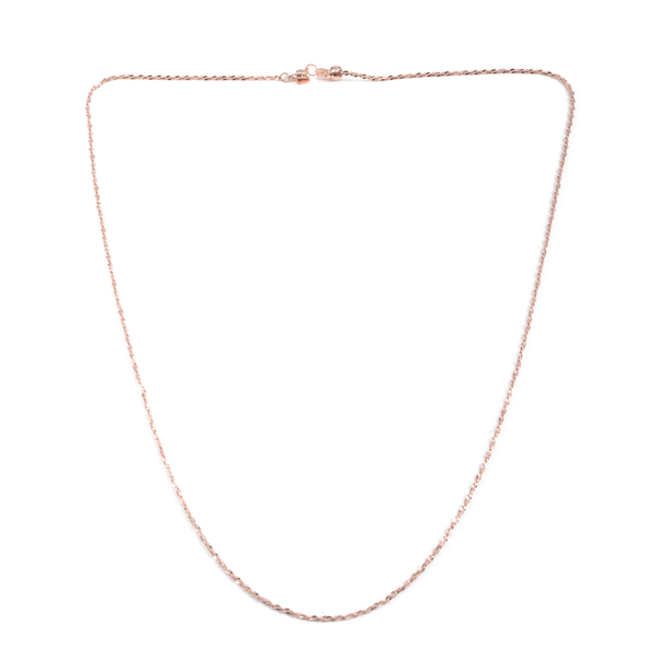 Close Out Deal Rose Gold Overlay Sterling Silver Adjustable Chain (Size 24), Silver wt 4.00 Gms.