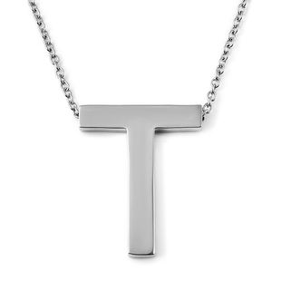 Initial T Necklace (Size - 20) in Stainless Steel