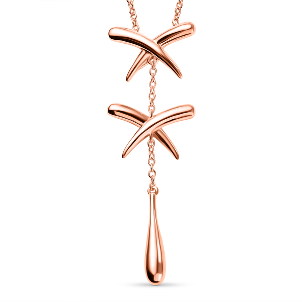 LucyQ Kiss Collection - 18K Vermeil Rose Gold Overlay Sterling Silver Pendant with Chain (Size 16/18