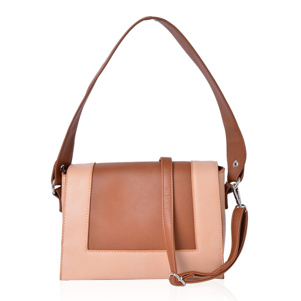 Hampton Camel Colour Crossbody Bag with Adjustable and Removable Shoulder Strap (Size 24X18X8 Cm)