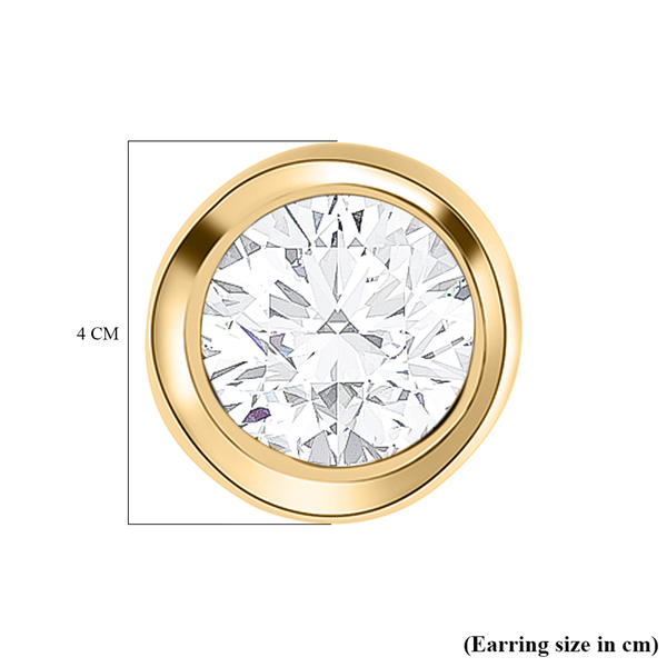 9K Yellow Gold SGL Certified Natural Diamond (I3/G-H) Stud Earrings (with Push Back) 0.25 Ct.