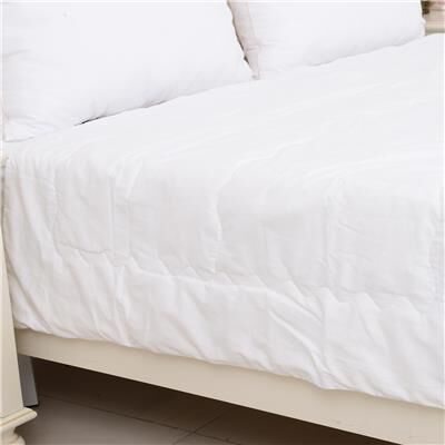 Premium Quality 100% Mulberry Silk Filled Cotton Duvet in Double Size (200x200 cm) - White
