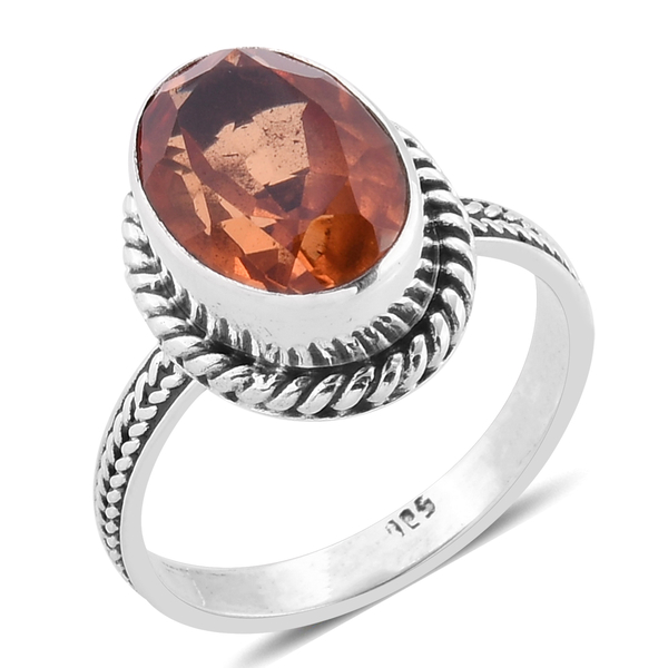Royal Bali Collection Morganite Quartz (Ovl) Solitaire Ring in Sterling Silver 6.475 Ct. Silver wt 5