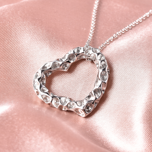 RACHEL GALLEY Amore Heart Collection - Rhodium Overlay Sterling Silver Pendant with Chain