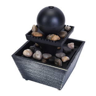 Sphere Ball Mini Water Fountain with LED Light (Size - 17x12x12cm)