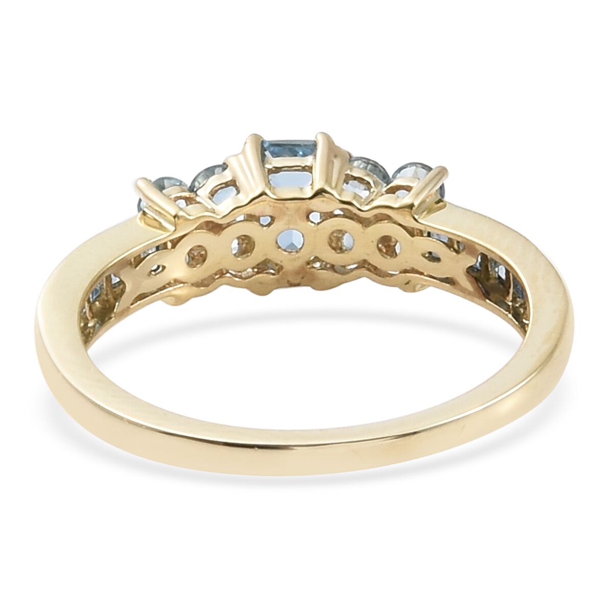 Designer Inspired-9K Yellow Gold AA Santa Maria Aquamarine (Oct) Ring 1.250 Ct.