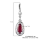 African Ruby (FF) and Diamond Lever Back Earrings in Platinum Overlay Sterling Silver 4.35 Ct.