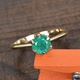 9K Yellow Gold AAA Kagem Zambian Emerald Solitaire Ring