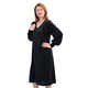 LA MAREY V Neck Long Velvet Dress (Size S,8-10) - Black