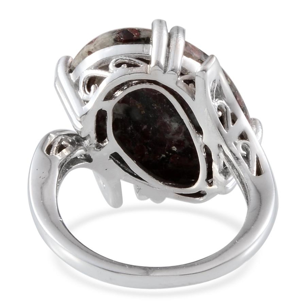 Natural  Eudialyte (Ovl) Solitaire Ring in Platinum Overlay Sterling Silver 10.000 Ct.