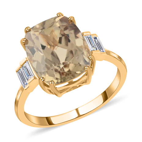 Certified and Appraised ILIANA 18K Yellow Gold AAA Turkizite and Diamond SI GH Ring Gold 3.25 grams,