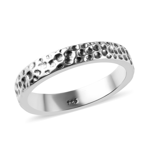 Set of 2 - Platinum Overlay Sterling Silver Band Ring, Silver wt 5.60 Gms