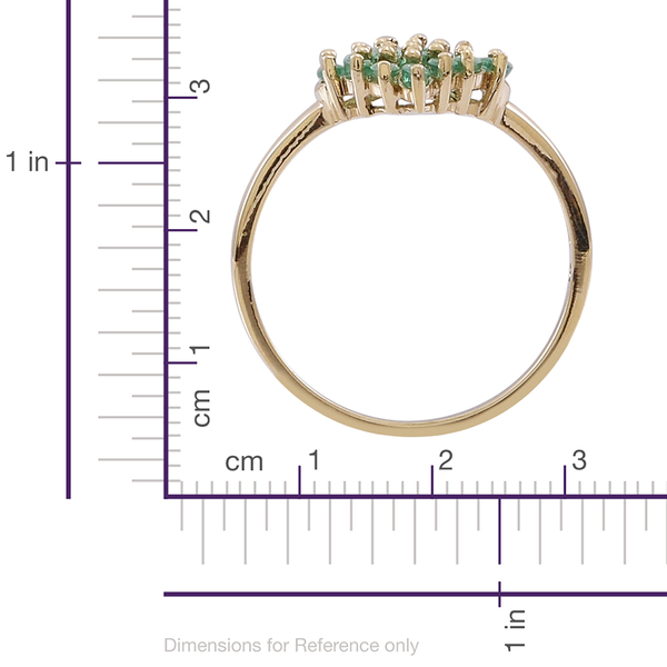 9K Y Gold Kagem Zambian Emerald (Mrq) Cluster Ring 1.500 Ct.